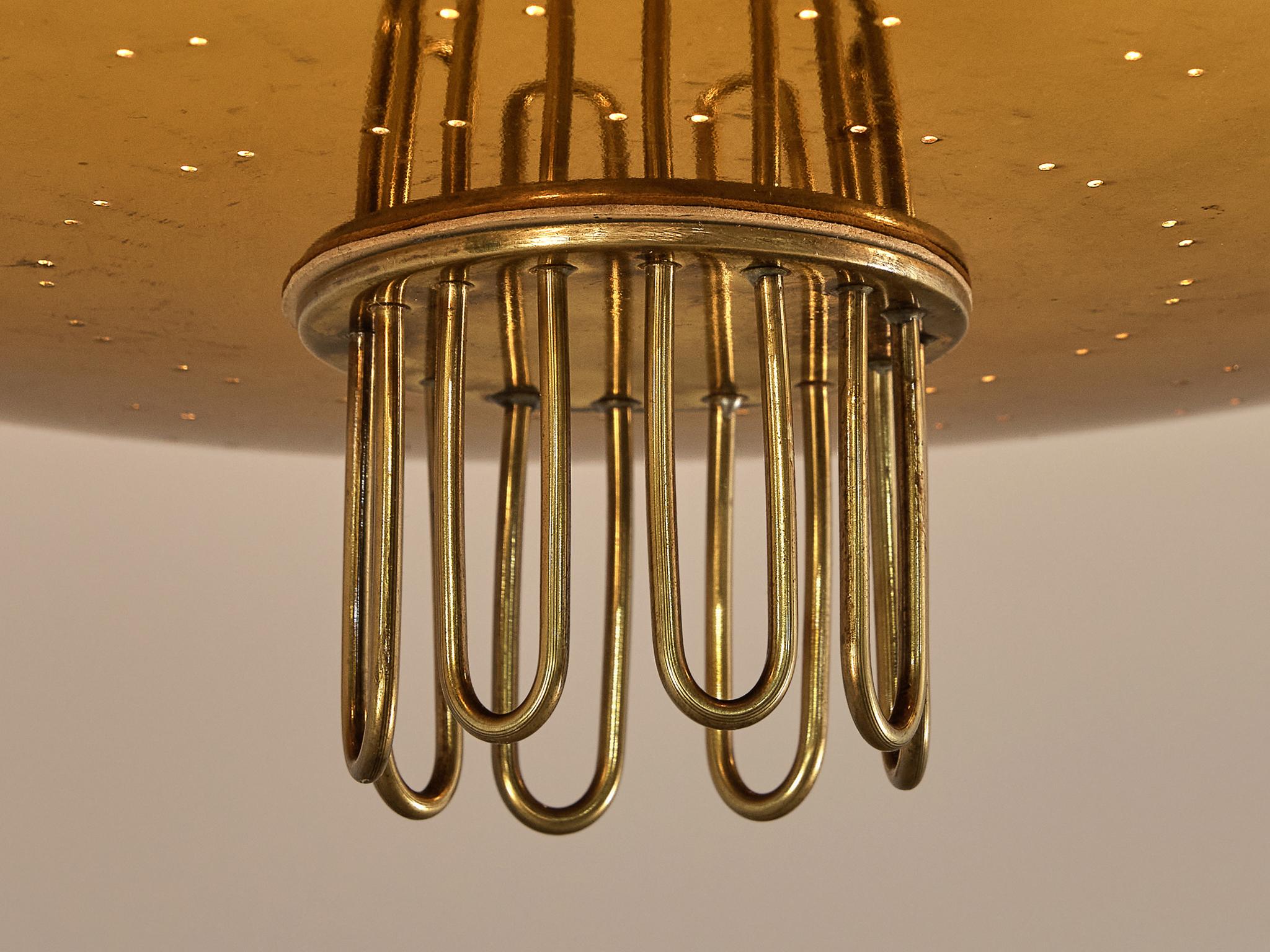 Lampadario Paavo Tynell per Idman in ottone in vendita 3