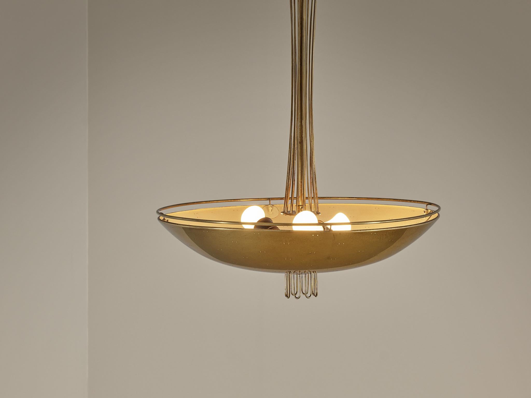 Paavo Tynell for Idman Chandelier in Brass  5