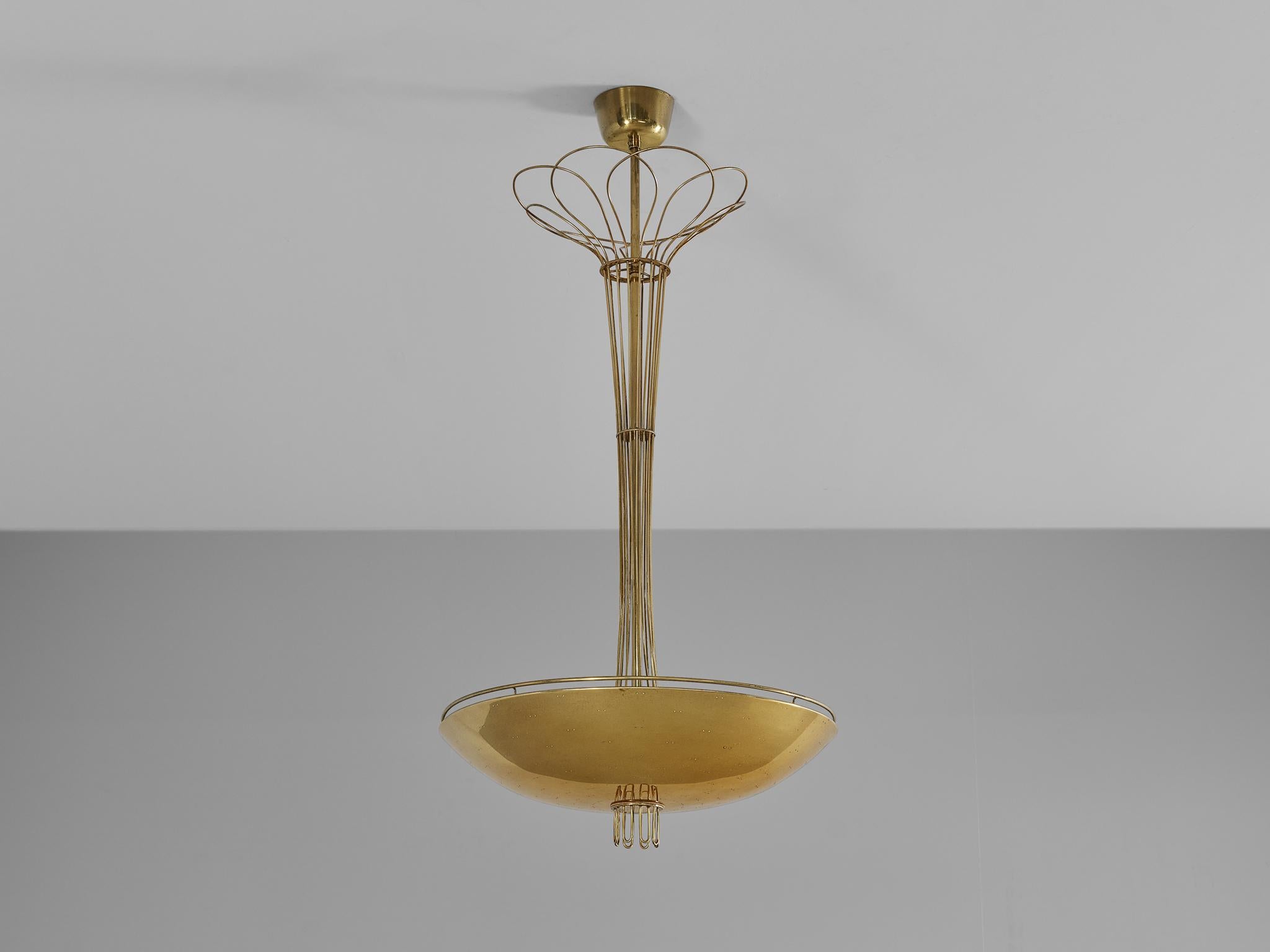Paavo Tynell for Idman Chandelier in Brass  6