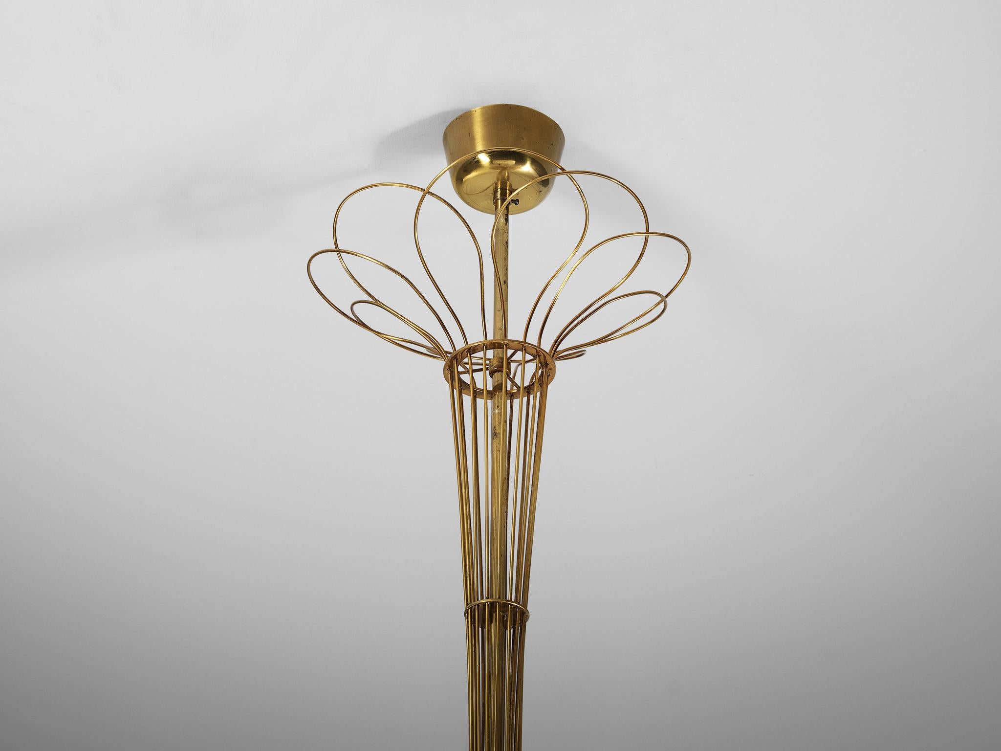 Finnish Paavo Tynell for Idman Chandelier in Brass  For Sale