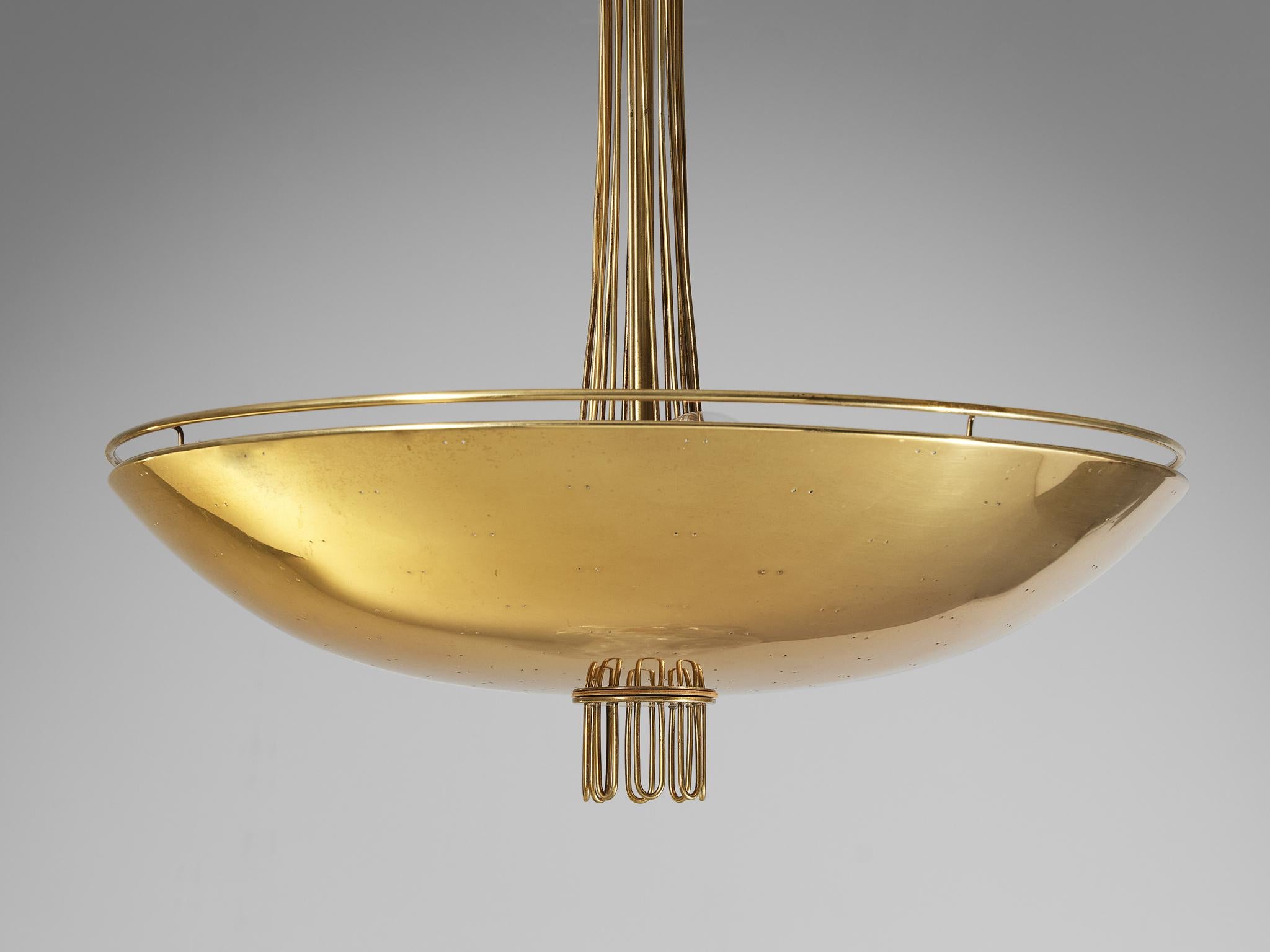 Paavo Tynell for Idman Chandelier in Brass  7