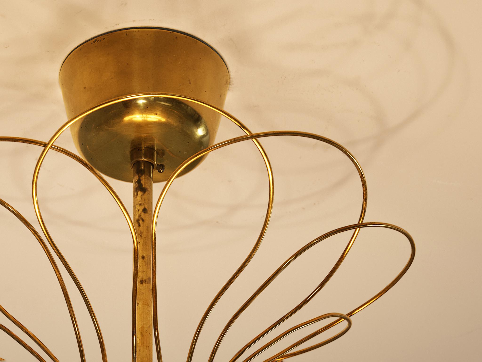 Lampadario Paavo Tynell per Idman in ottone In condizioni buone in vendita a Waalwijk, NL
