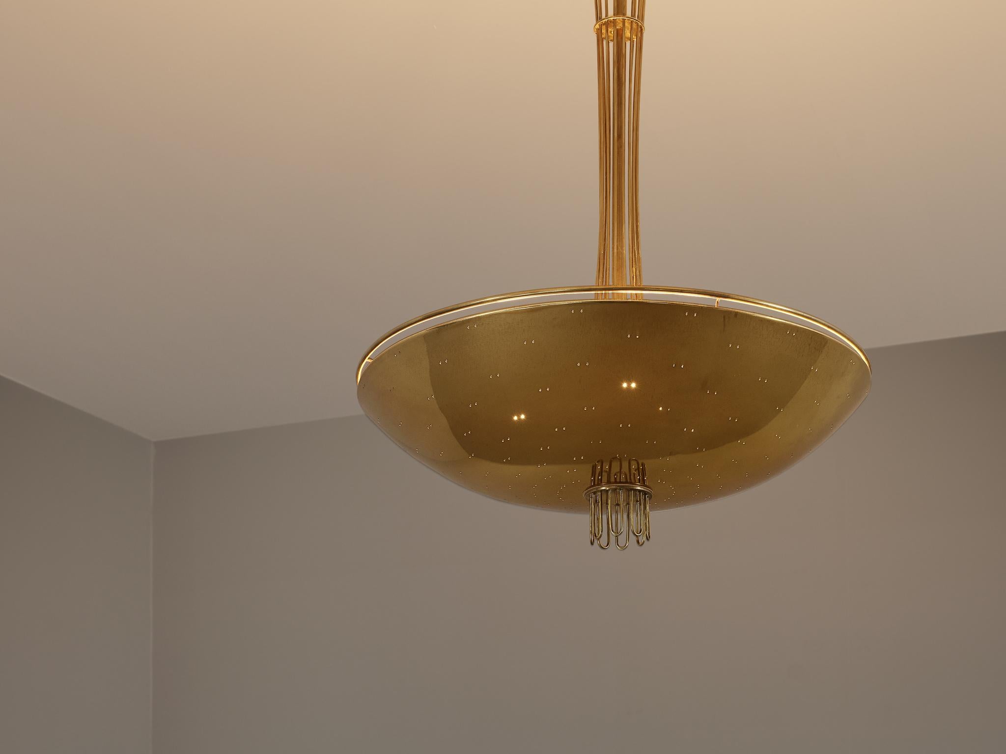 Mid-20th Century Paavo Tynell for Idman Chandelier in Brass 