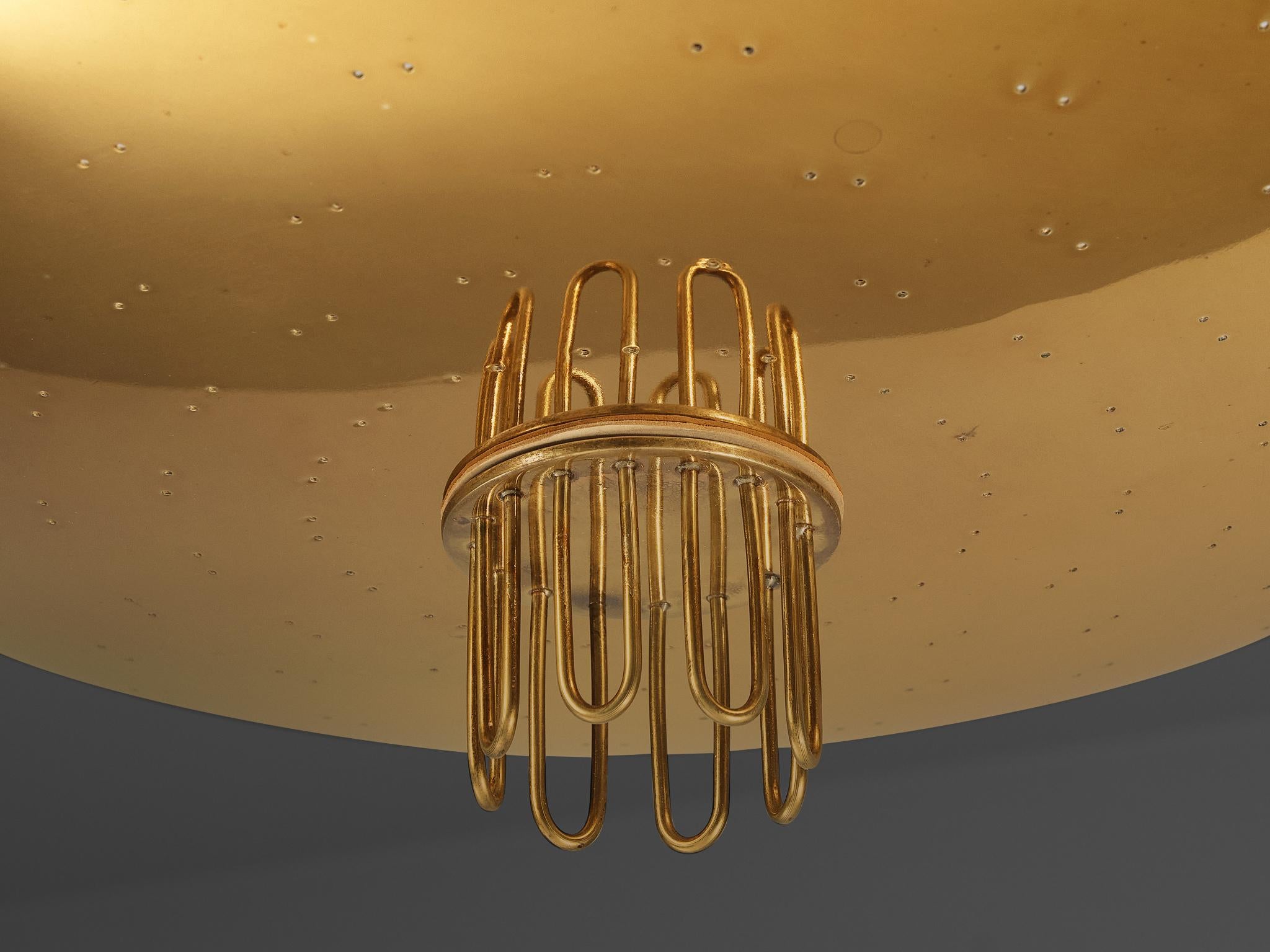Mid-20th Century Paavo Tynell for Idman Chandelier in Brass  For Sale