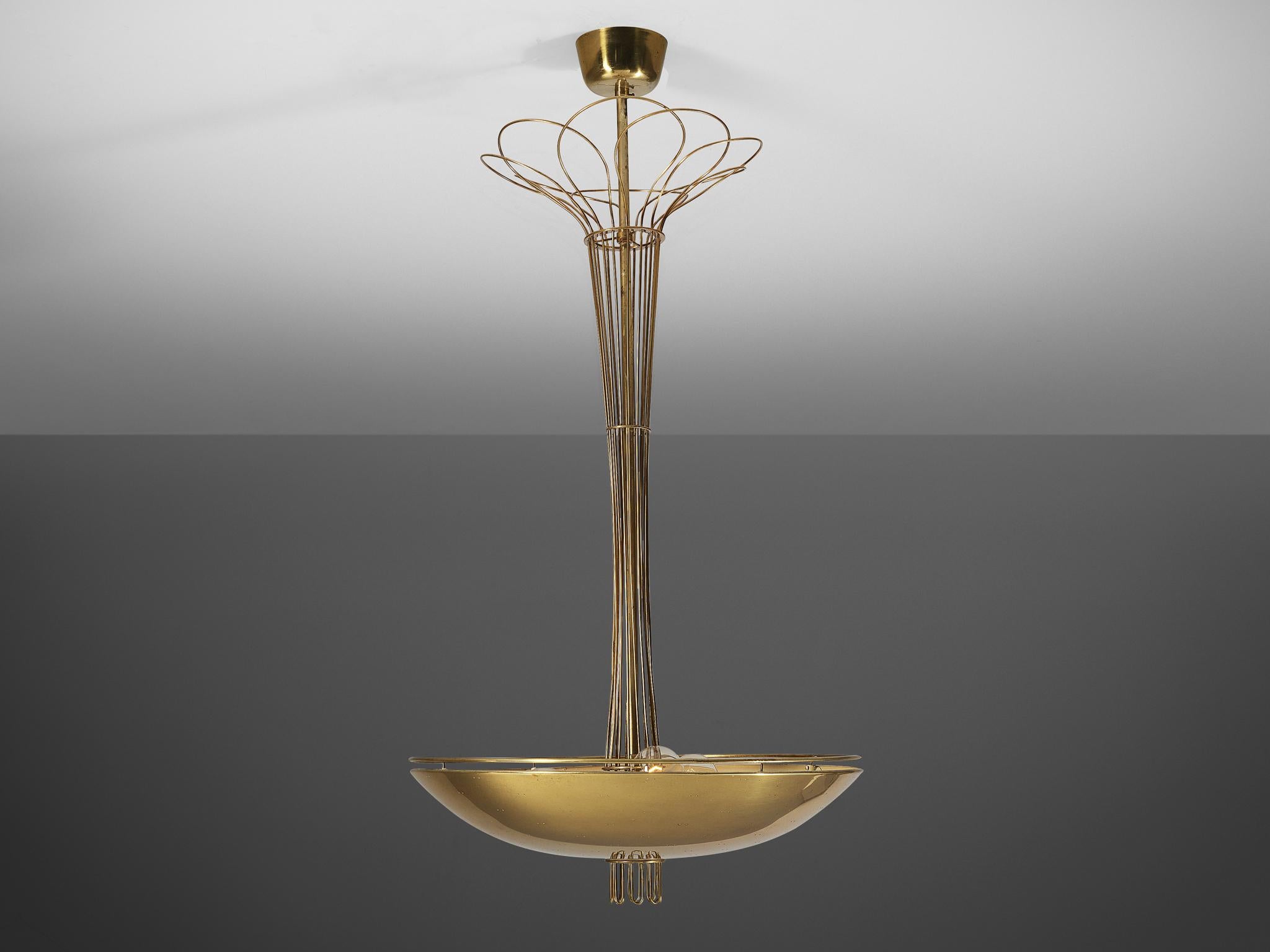 Paavo Tynell for Idman Chandelier in Brass  For Sale 1