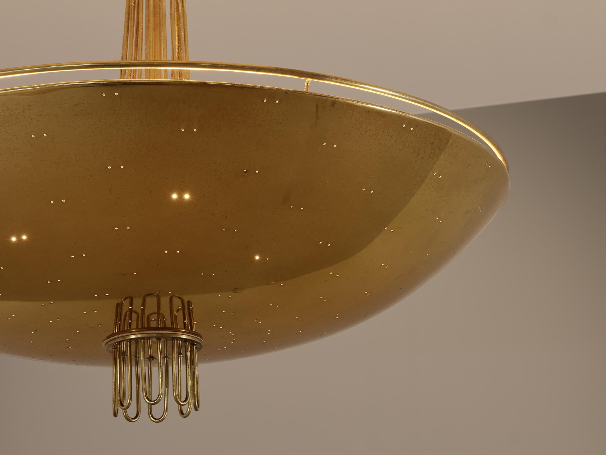 Paavo Tynell for Idman Chandelier in Brass  2
