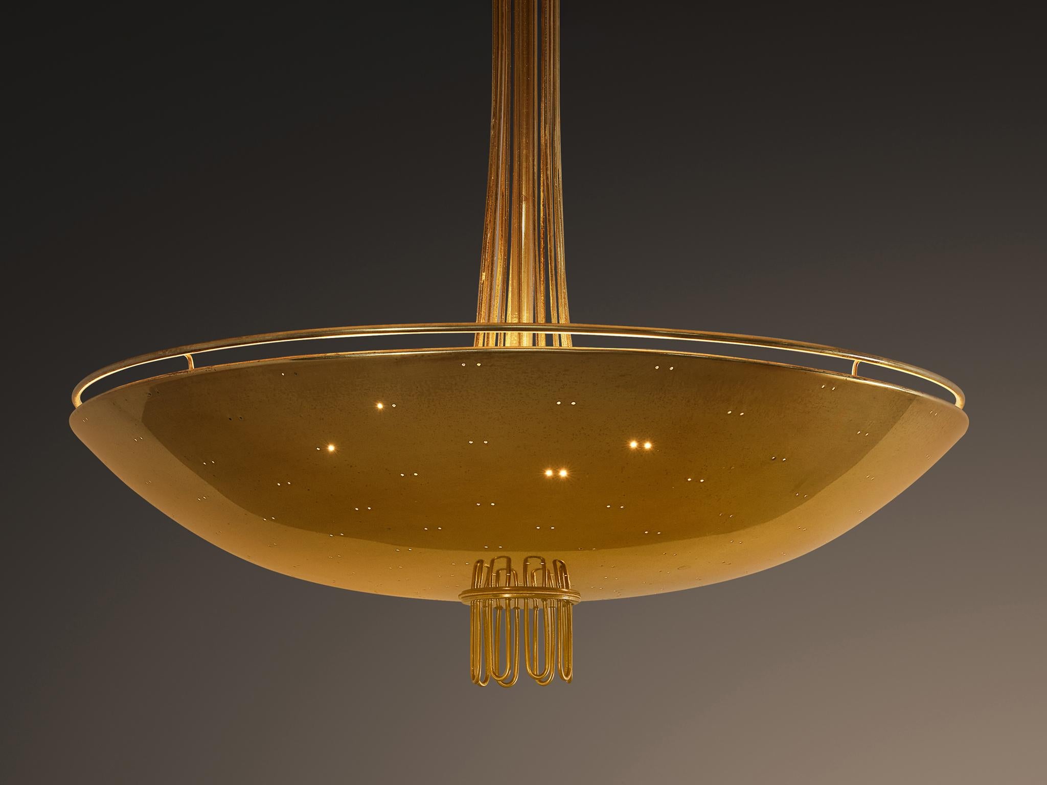 Lampadario Paavo Tynell per Idman in ottone in vendita 1