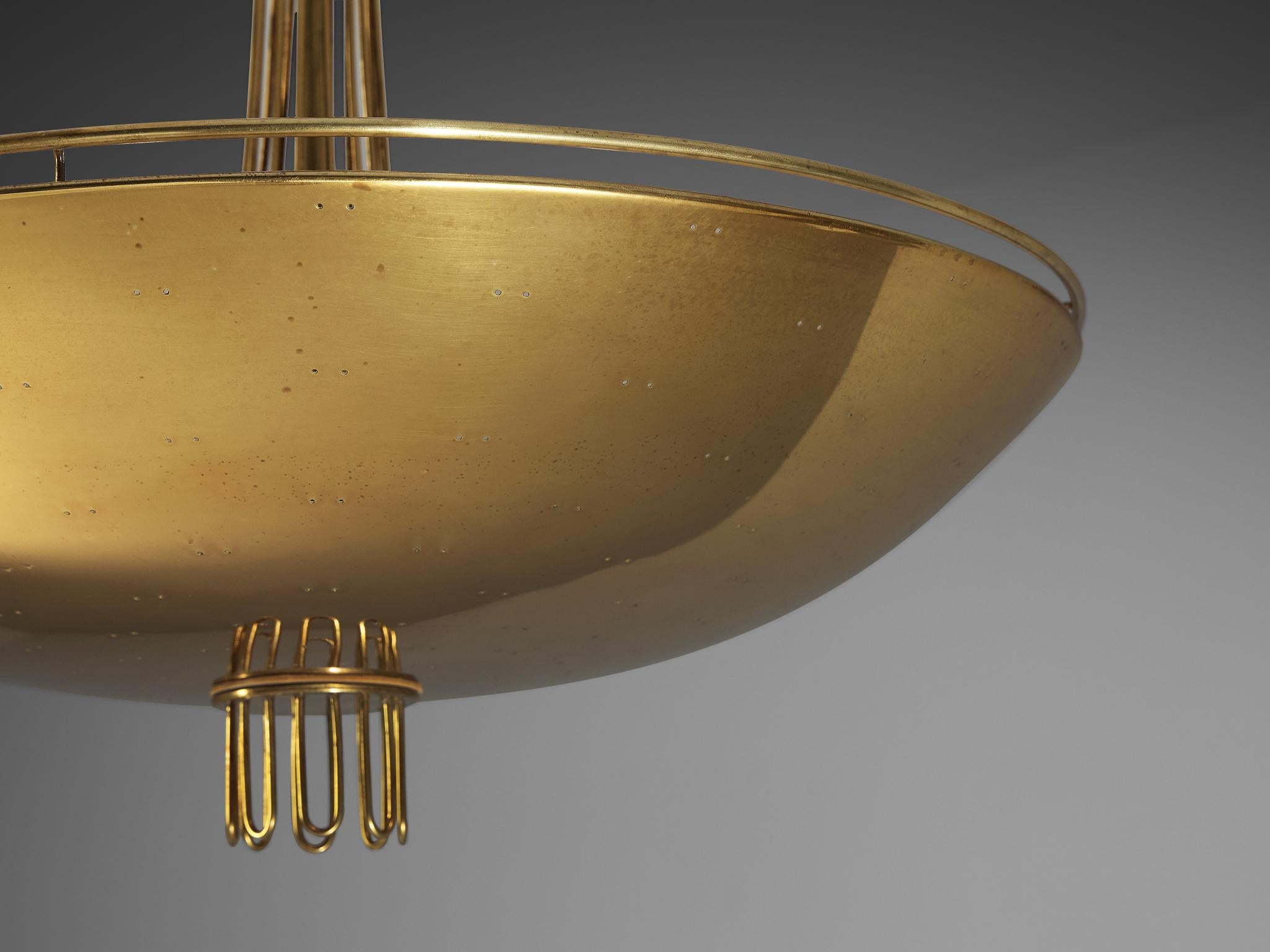Paavo Tynell for Idman Chandelier in Brass  For Sale 3