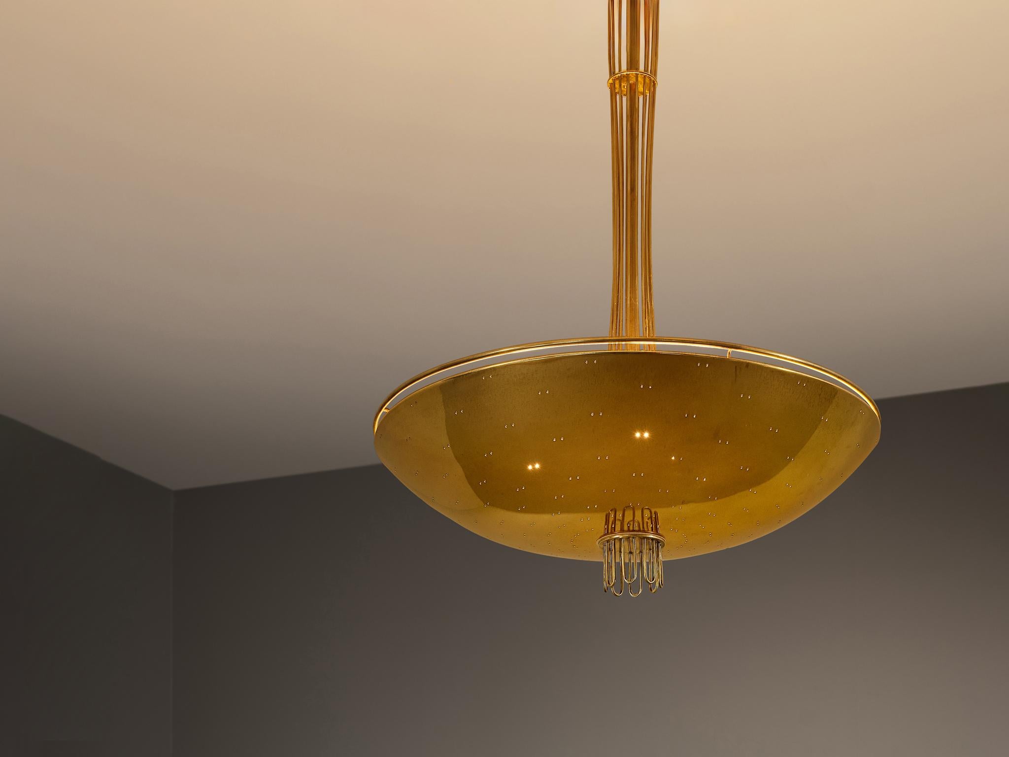 Lampadario Paavo Tynell per Idman in ottone in vendita 2
