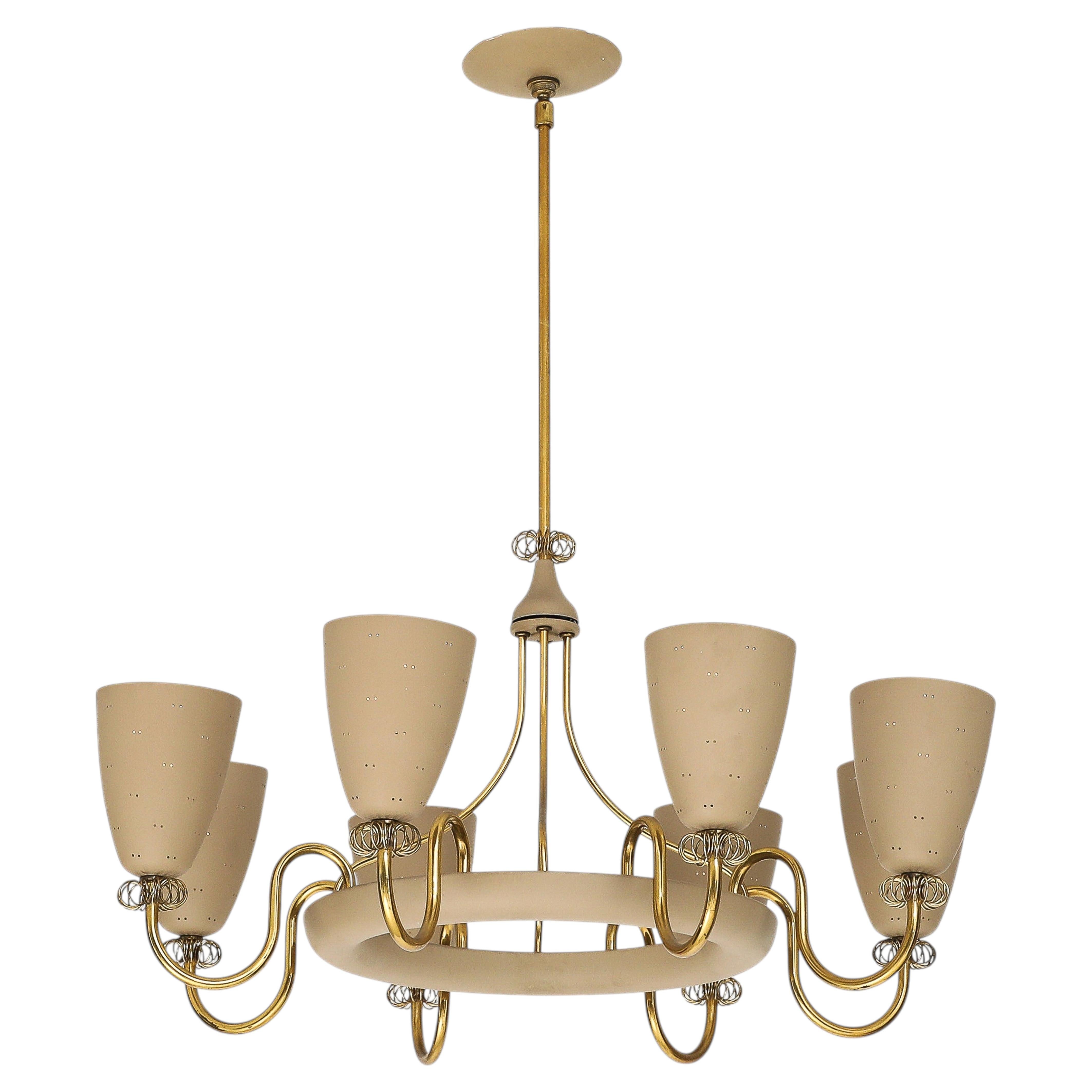 Paavo Tynell for Lightolier Eight-Light 'Ballerina' Chandelier, 1950s