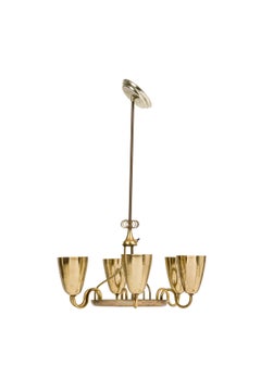Paavo Tynell for Lightolier Finnish-Canadian Mid-Century 6-Arm Chandelier