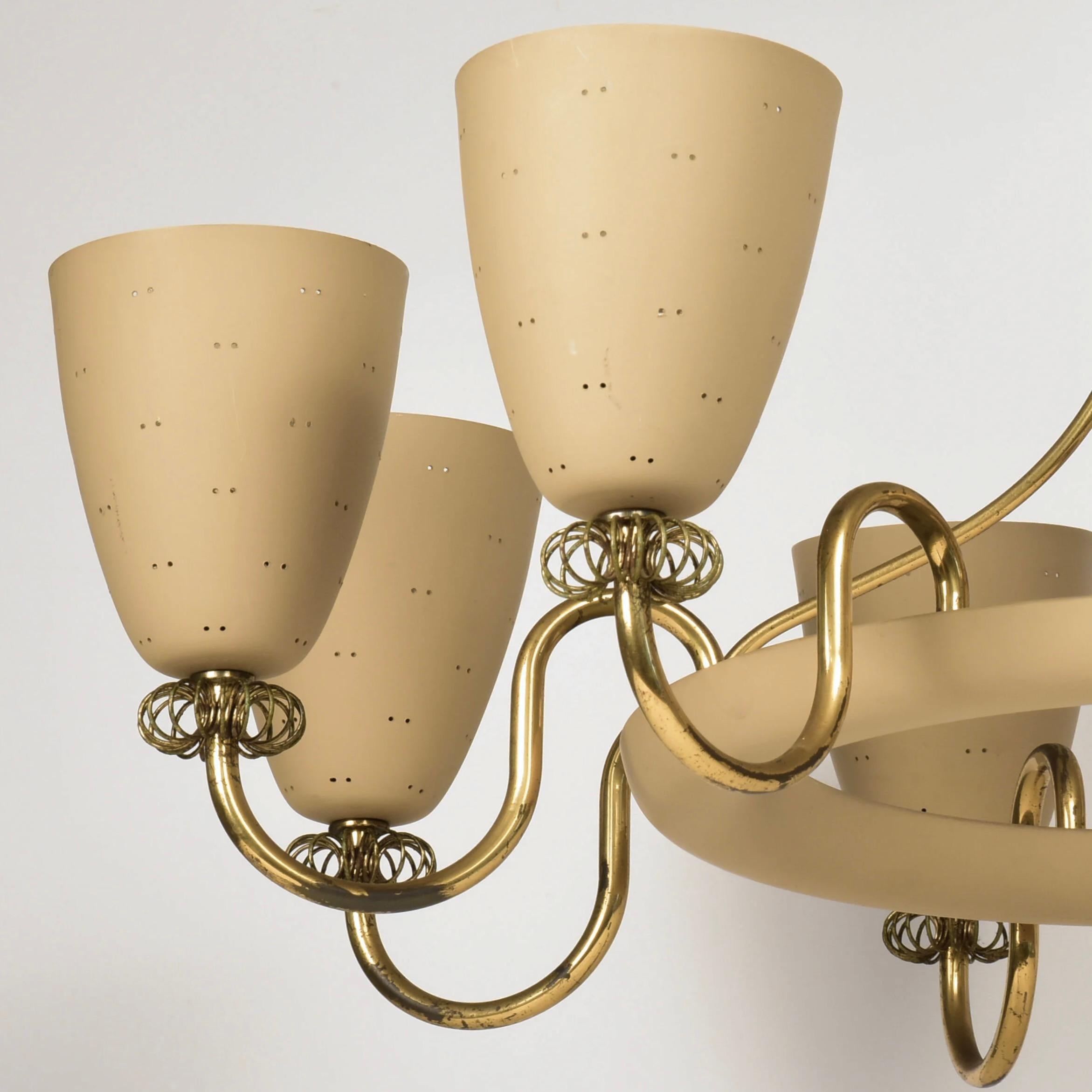 Paavo Tynell für Lightolier Seltener Ballerina Acht-Licht-Kronleuchter 1950er Jahre im Angebot 3