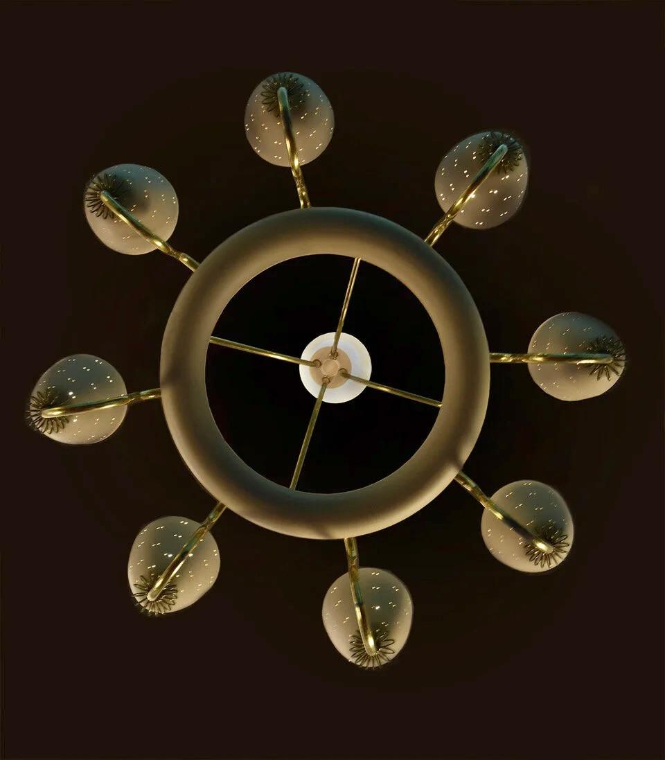 Paavo Tynell für Lightolier Seltener Ballerina Acht-Licht-Kronleuchter 1950er Jahre im Angebot 1