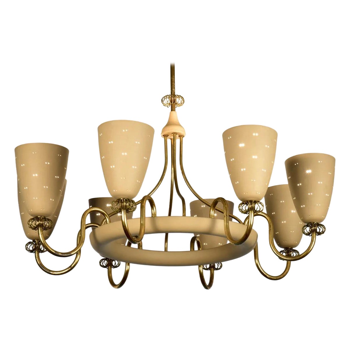 Paavo Tynell für Lightolier Seltener Ballerina Acht-Licht-Kronleuchter 1950er Jahre im Angebot