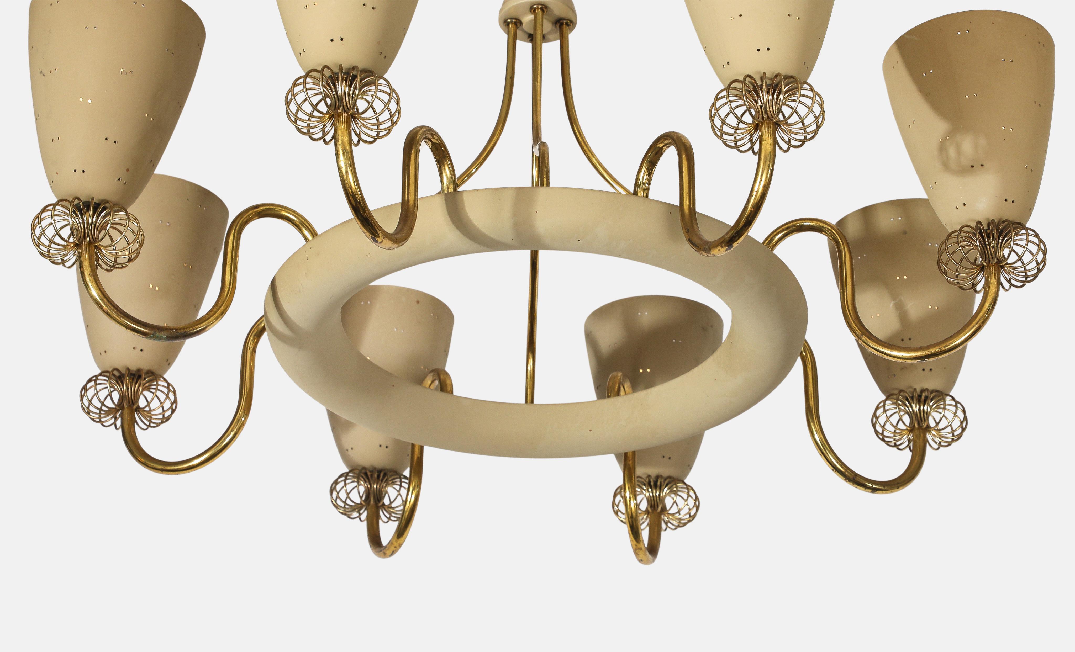 Paavo Tynell pour Lightolier Lustre à huit lumières Rare Ballerina, années 1950 en vente 2
