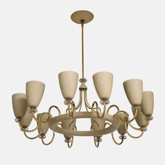 Paavo Tynell pour Lightolier Rare grand lustre Ballerina à douze lumières, années 1950