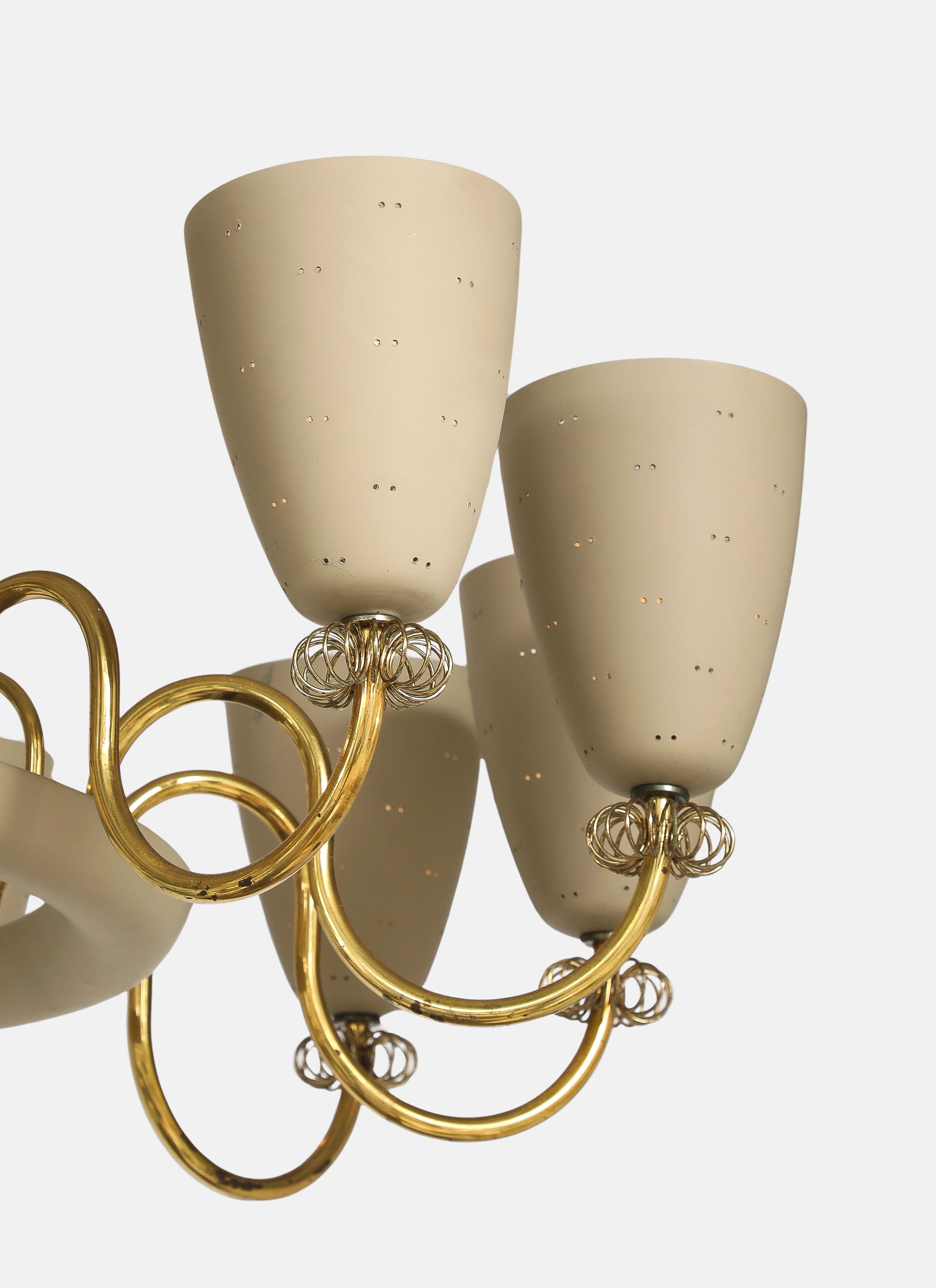 Paavo Tynell for Lightolier Rare Large Ballerina Twelve-Light Chandelier, 1950s In Good Condition For Sale In New York, NY