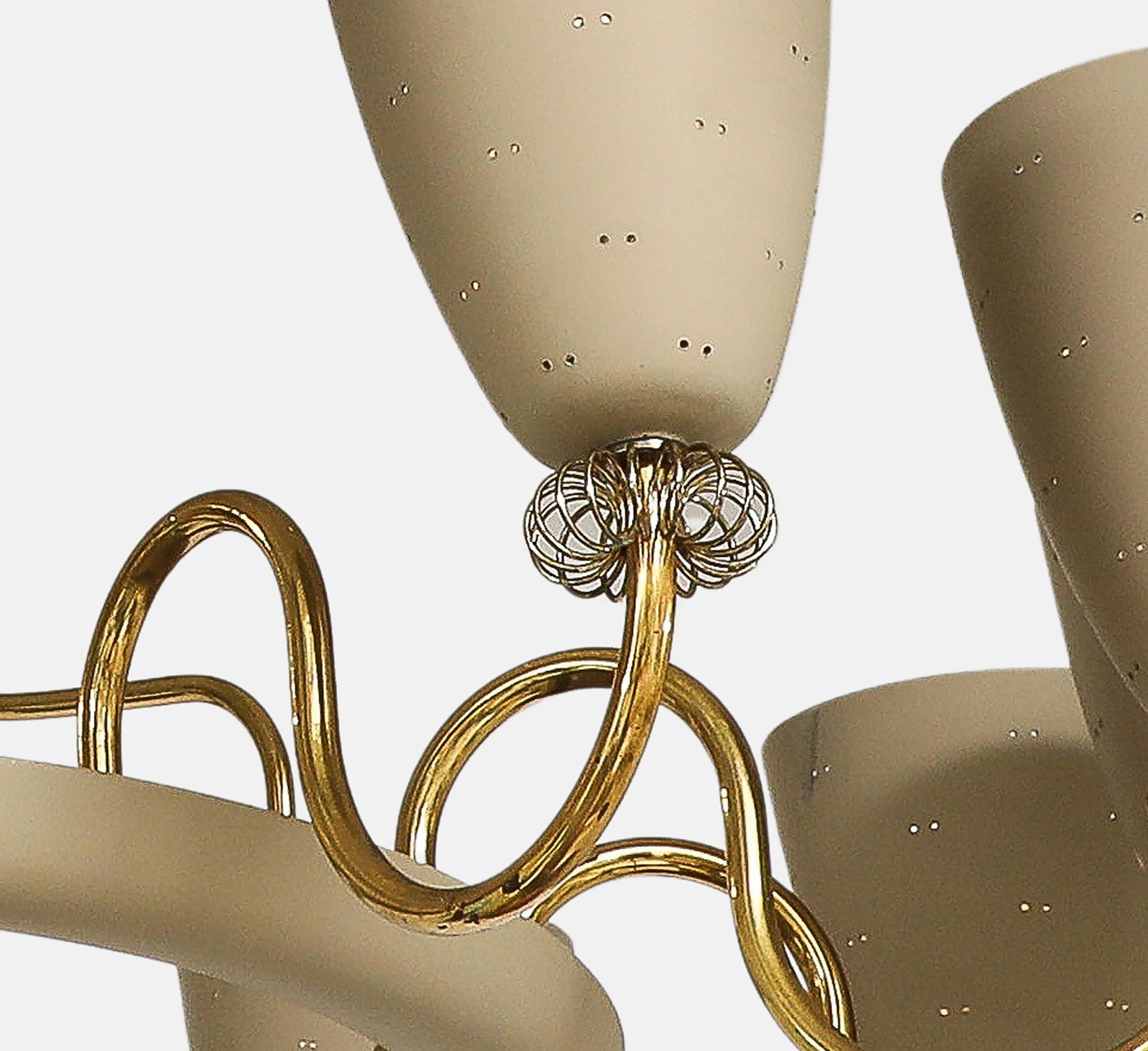 Mid-20th Century Paavo Tynell for Lightolier Rare Large Ballerina Twelve-Light Chandelier, 1950s For Sale