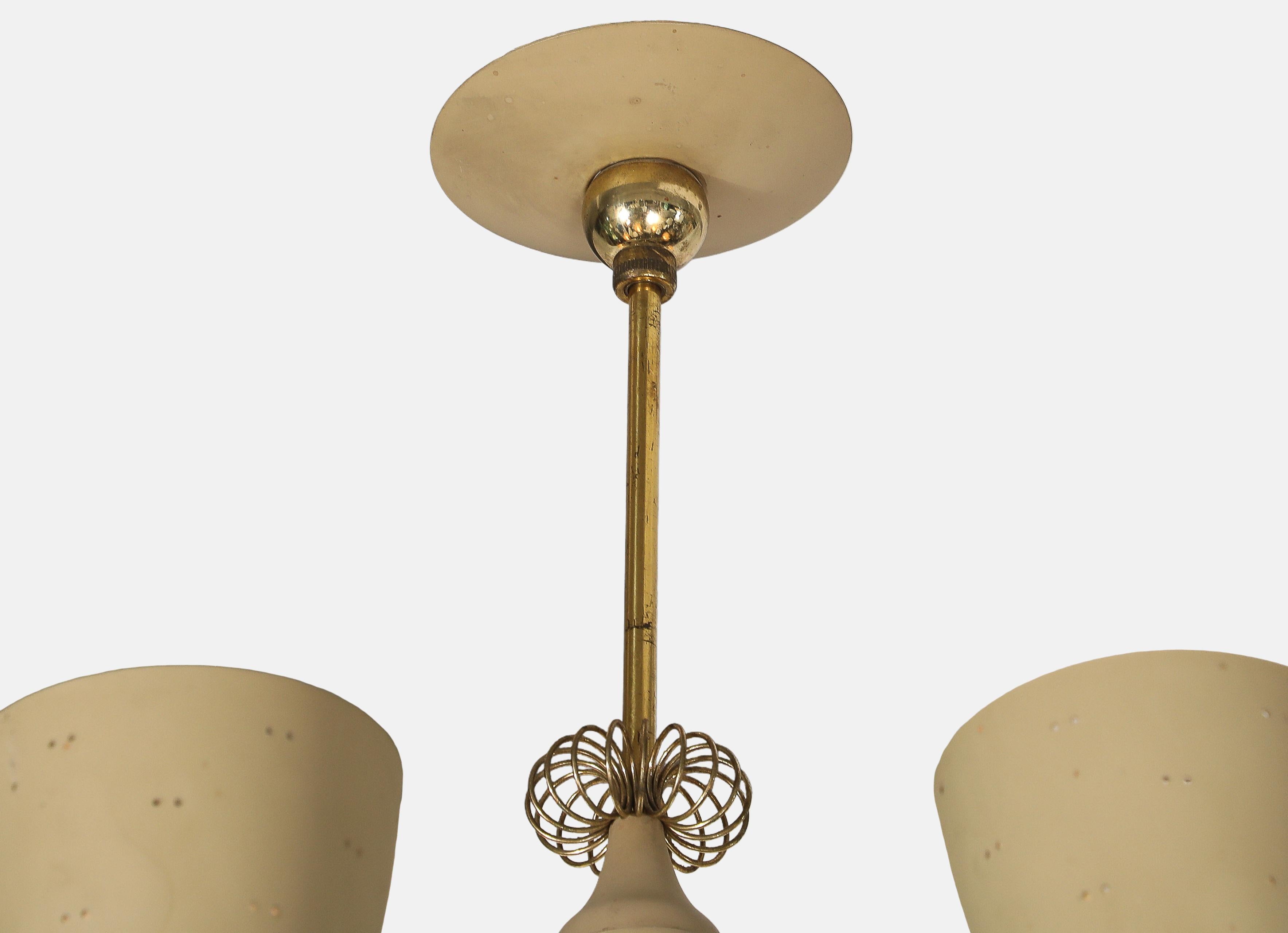 Aluminium Paavo Tynell pour Lightolier Lustre à huit lumières Rare Ballerina, années 1950 en vente