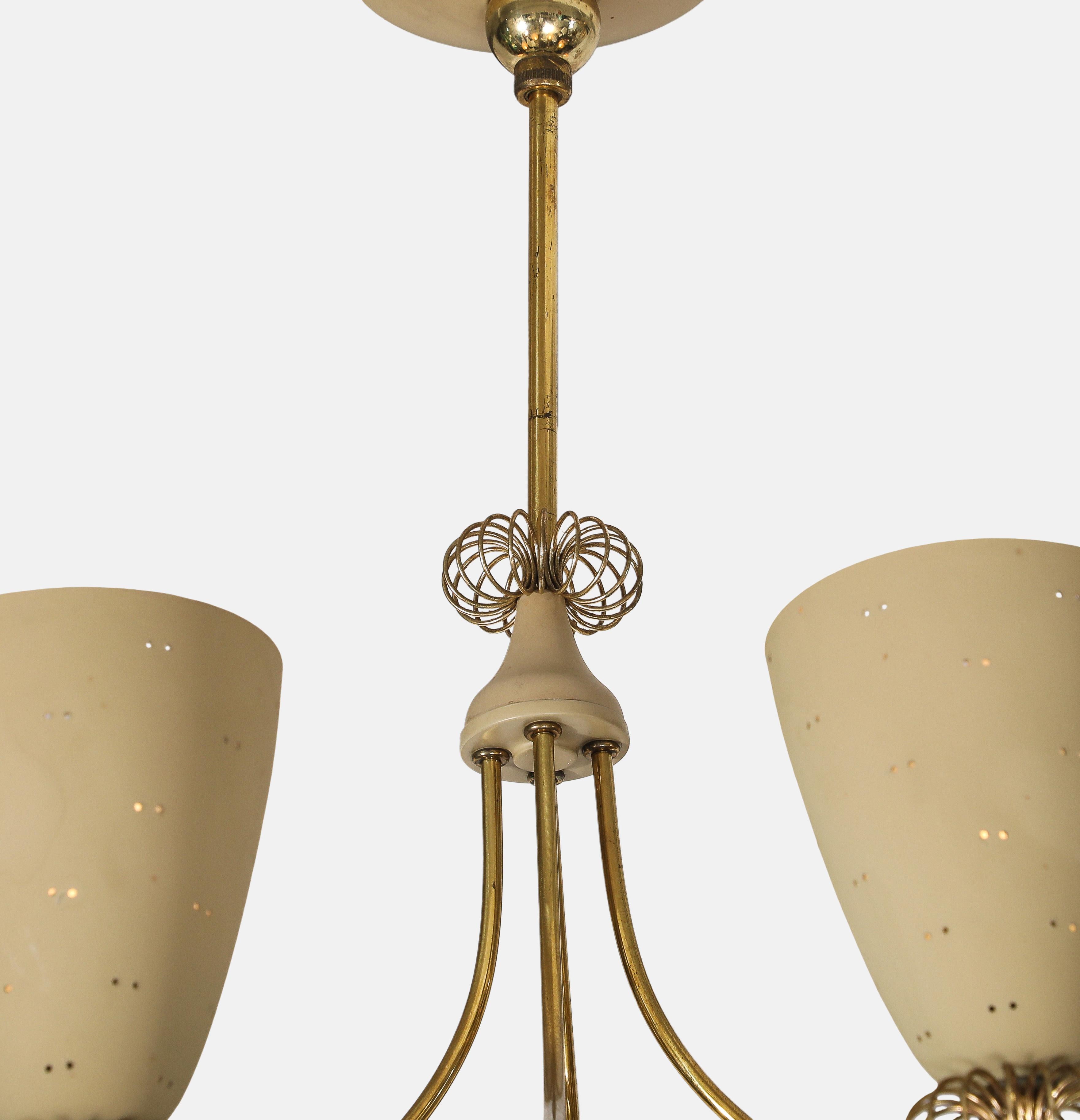 Paavo Tynell pour Lightolier Lustre à huit lumières Rare Ballerina, années 1950 en vente 1