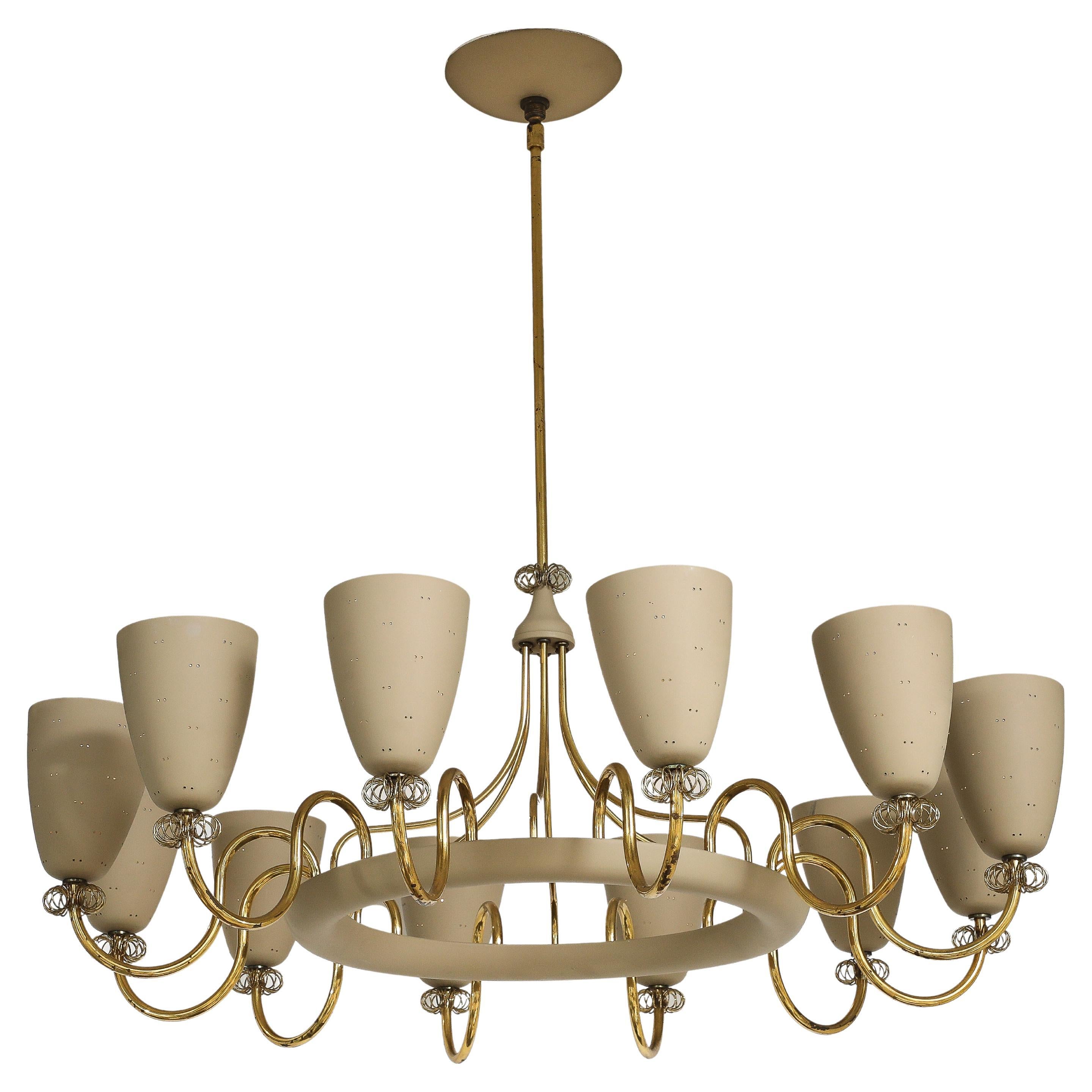 Paavo Tynell for Lightolier Rare Large Ballerina Twelve-Light Chandelier, 1950s