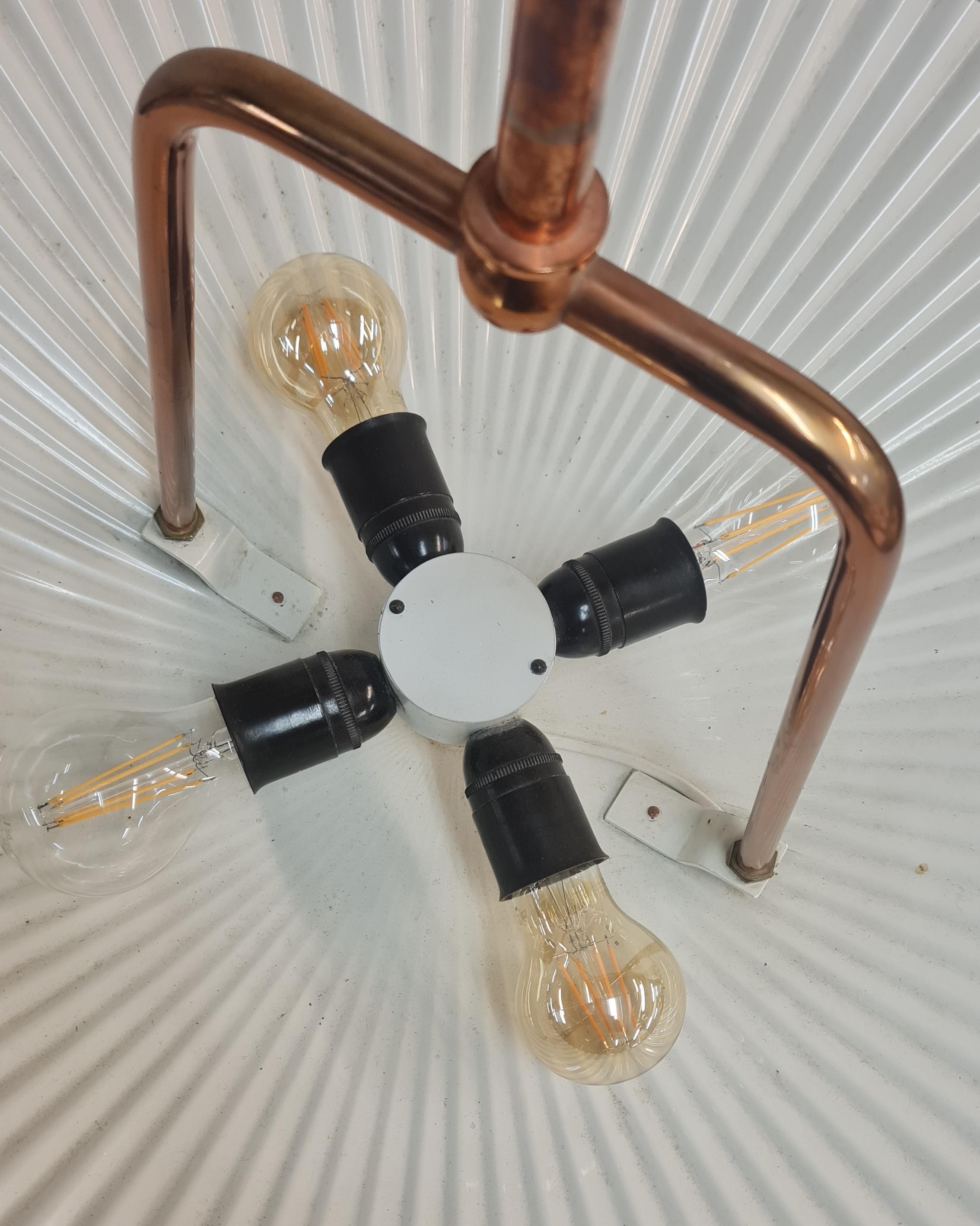 Ciondolo da soffitto in rame con conchiglia marina di Paavo Tynell, molto raro e di grandi dimensioni, Idman, 1950 in vendita 2