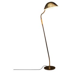 Paavo Tynell for Taito Floor Lamp in Brass and Leather 