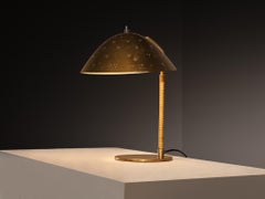 Paavo Tynell for Taito Oy '9209' Table Lamp in Brass and Cane