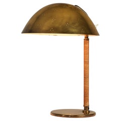 Paavo Tynell for Taito Oy '9209' Table Lamp in Brass and Cane 