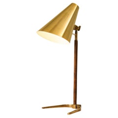 Vintage Paavo Tynell for Taito Oy '9225' Table Lamp in Brass and Leather 