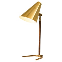 Lampe de bureau Paavo Tynell pour Taito Oy '9225' en laiton et cuir 