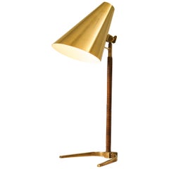 Lampada da tavolo '9225' in ottone e pelle di Paavo Tynell per Taito Oy