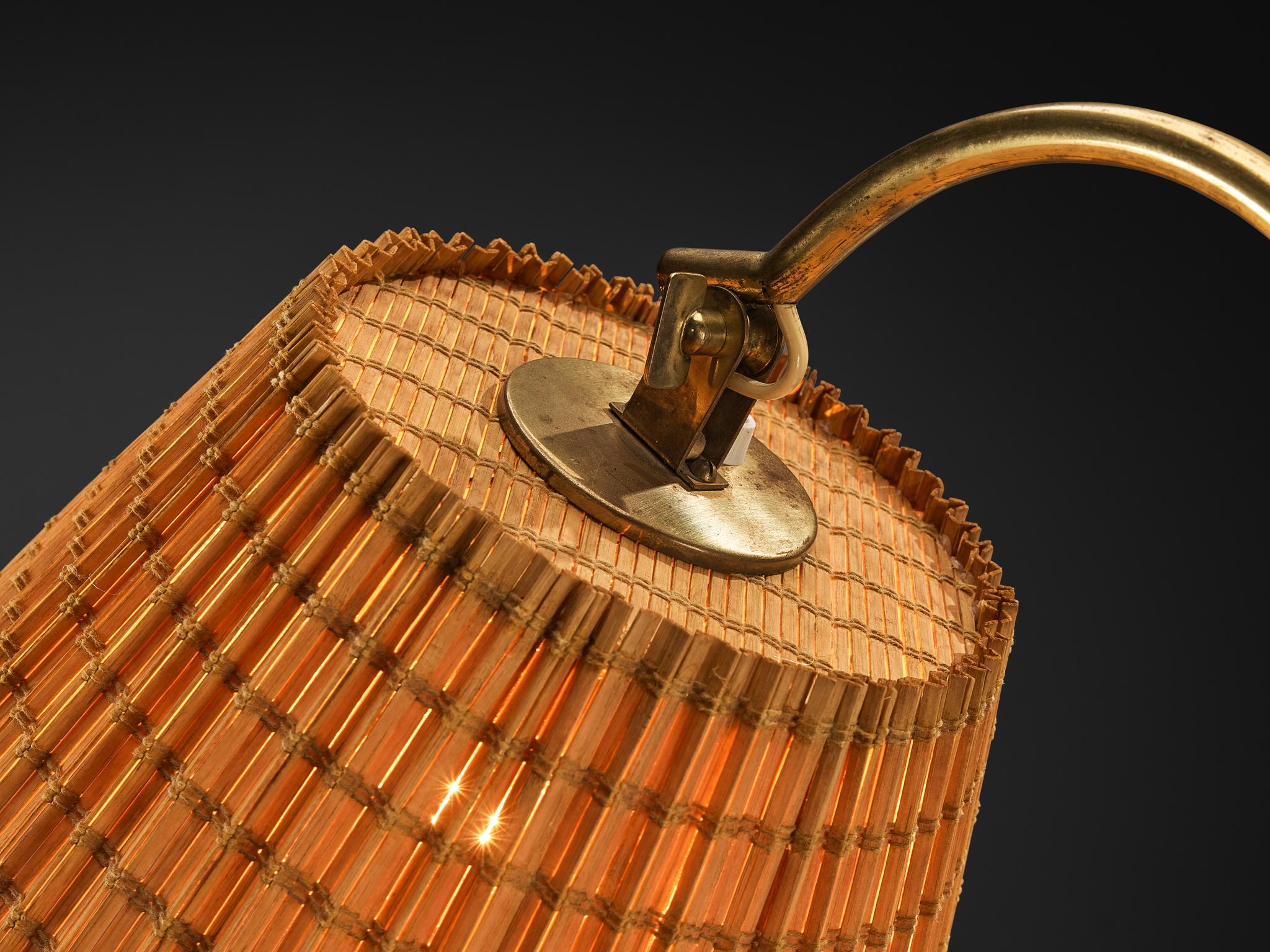 Paavo Tynell for Taito Oy '9609' Floor Lamp in Cane and Brass For Sale 2