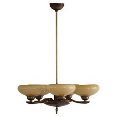 Paavo Tynell for Taito Oy, a Model '1376/5' Art Deco Chandelier, Finland, 1930's