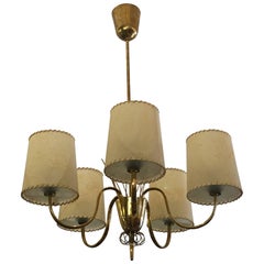 Paavo Tynell for Taito Oy Brass Chandelier, Model 9032