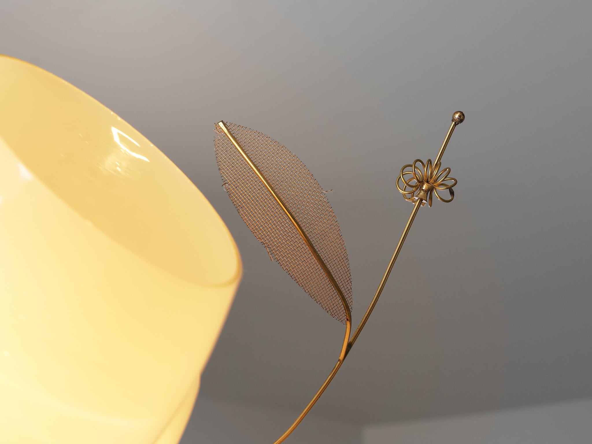 Paavo Tynell for Taito Oy 'Concerto' Chandelier in Brass and Amber Glass 2