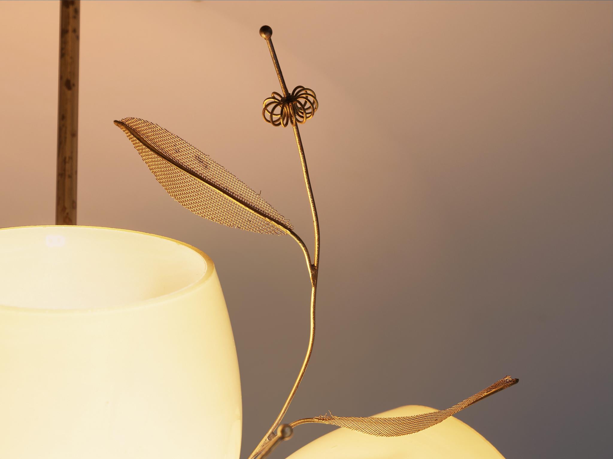 Paavo Tynell for Taito Oy 'Concerto' Chandelier in Brass and Amber Glass 1
