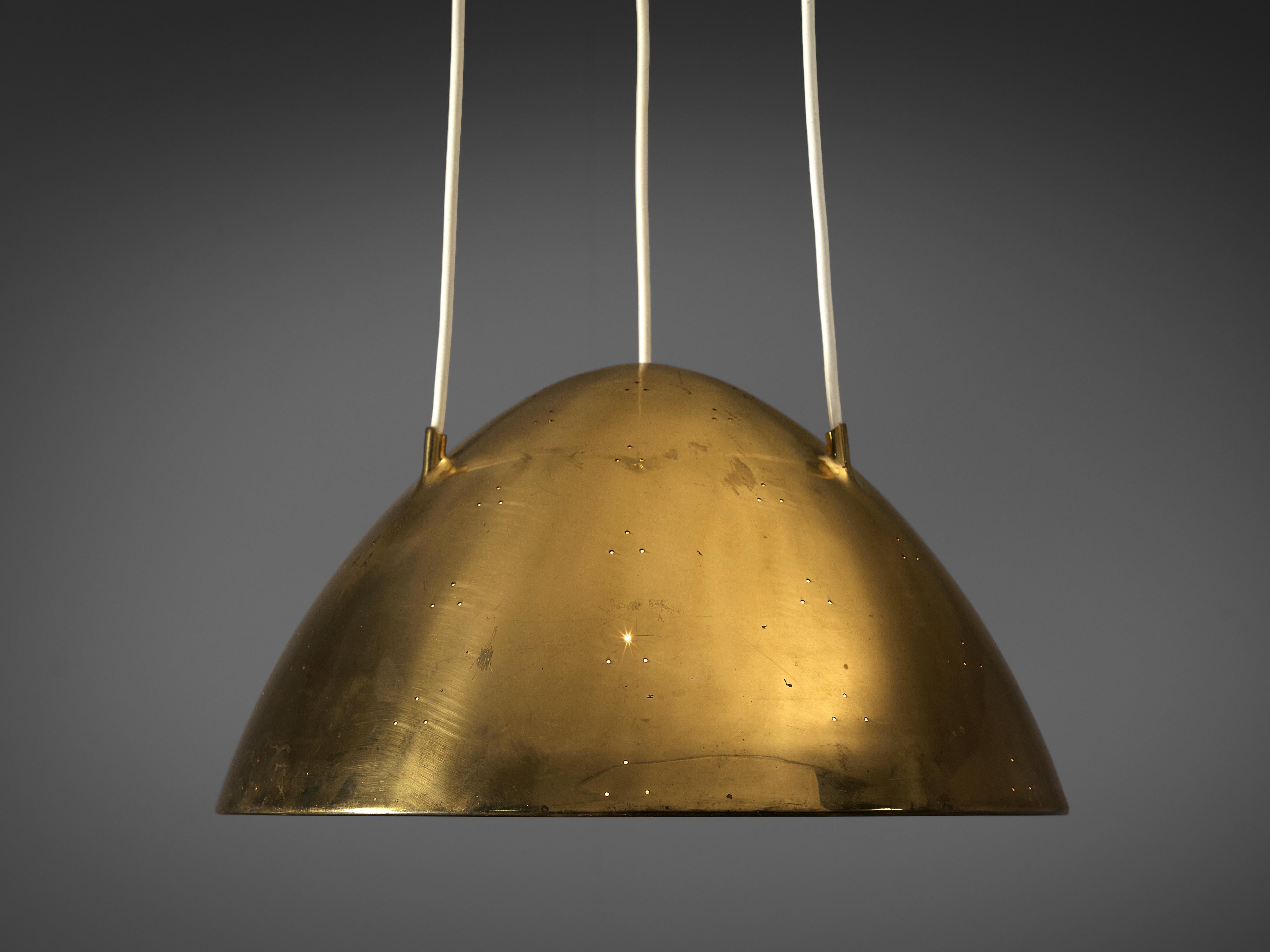 Paavo Tynell for Taito Oy Pendant Lamp Model '1959' in Brass and Glass 5