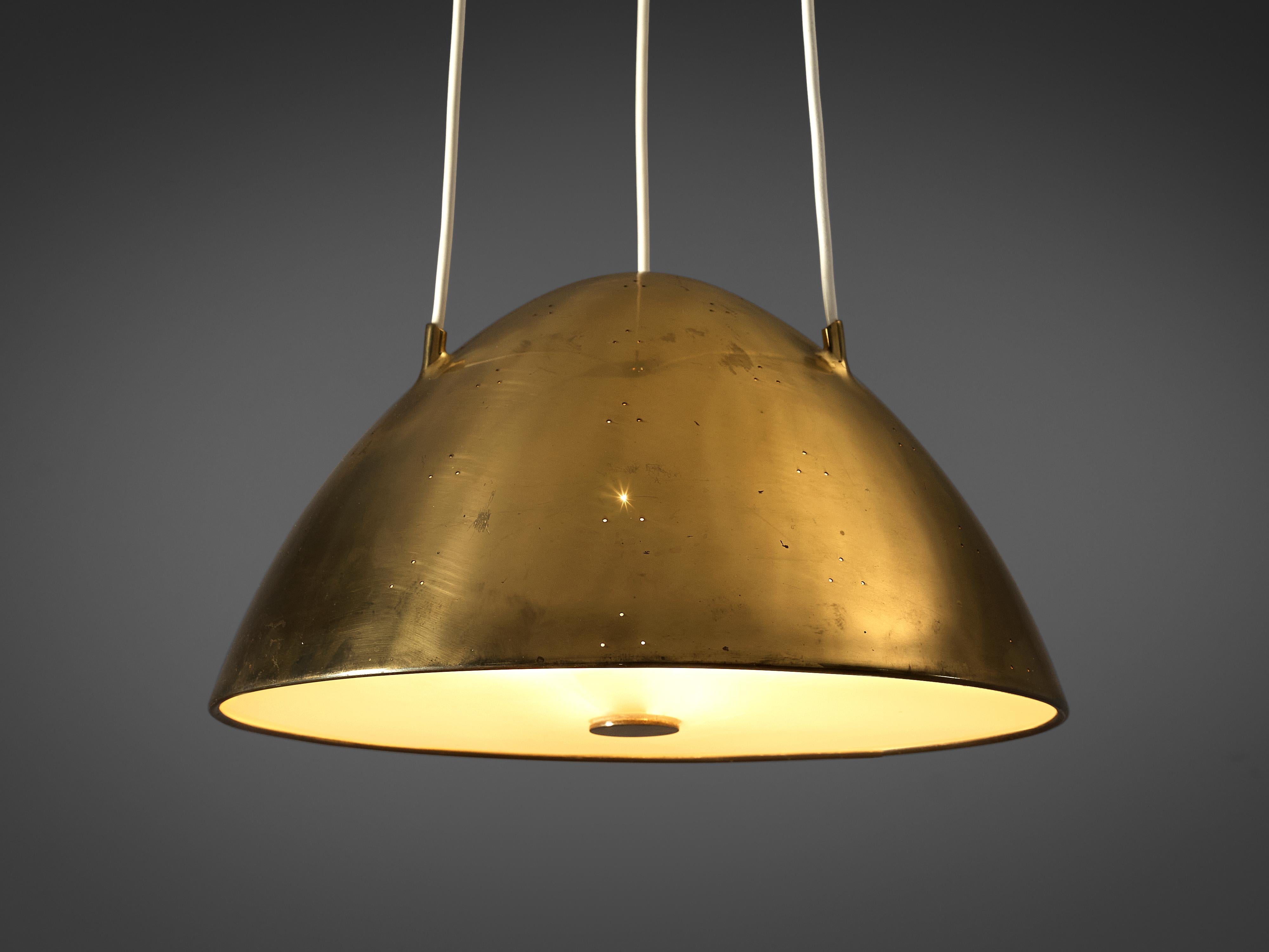Paavo Tynell for Taito Oy Pendant Lamp Model '1959' in Brass and Glass 2