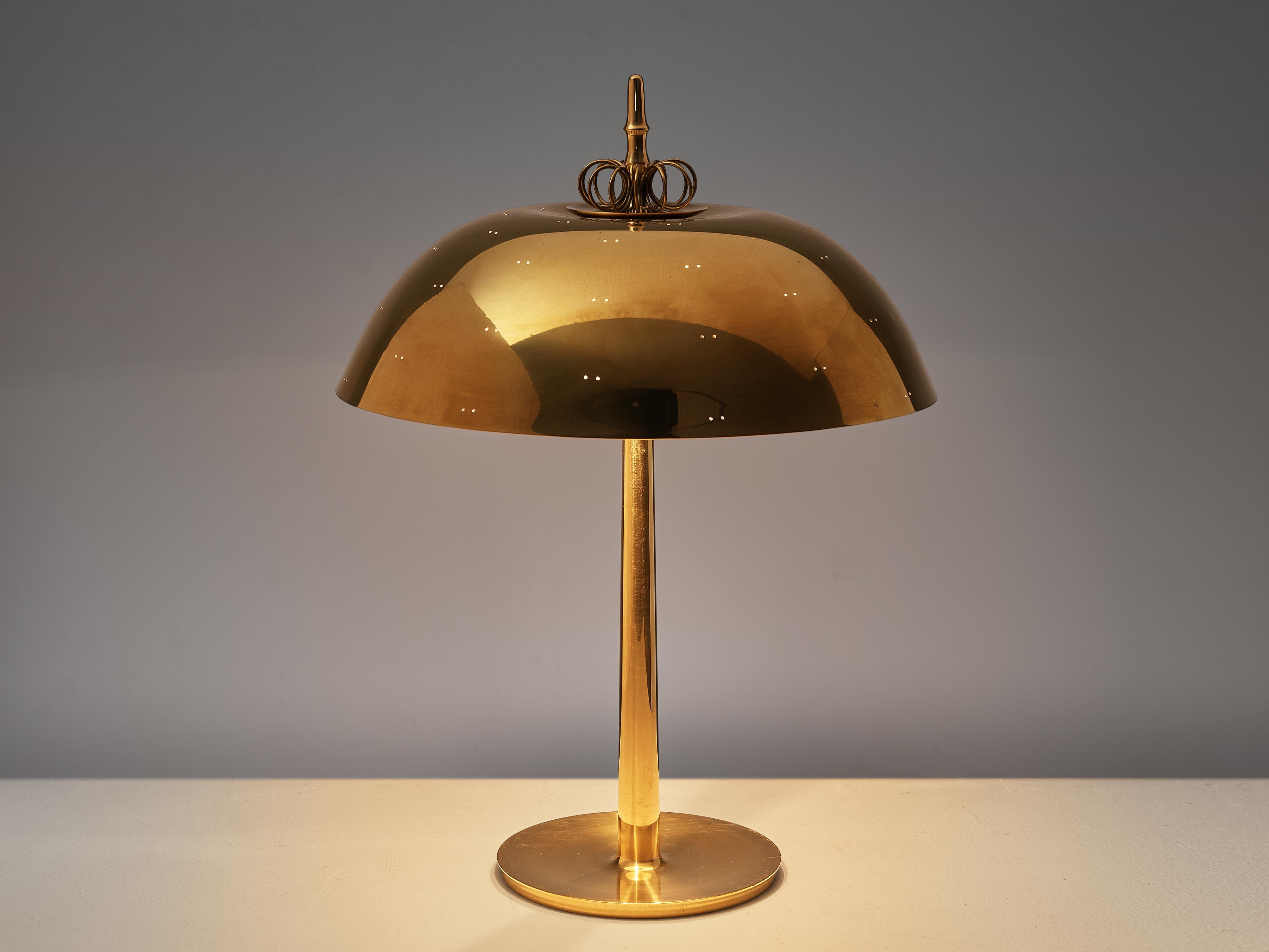 Mid-Century Modern Paavo Tynell for Taito Oy Table Lamp in Brass