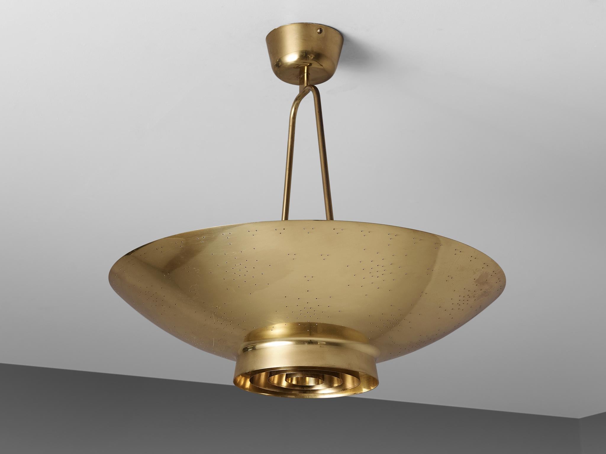 Mid-20th Century Paavo Tynell for Taito Pendant Lamp in Brass