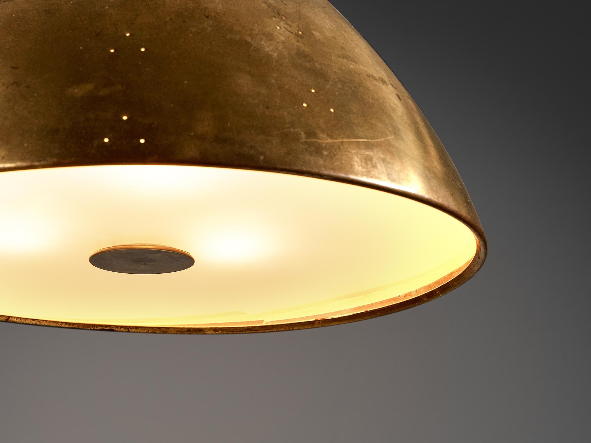 Paavo Tynell for Taito Pendant Lamp Model '1959' in Brass and Glass 1