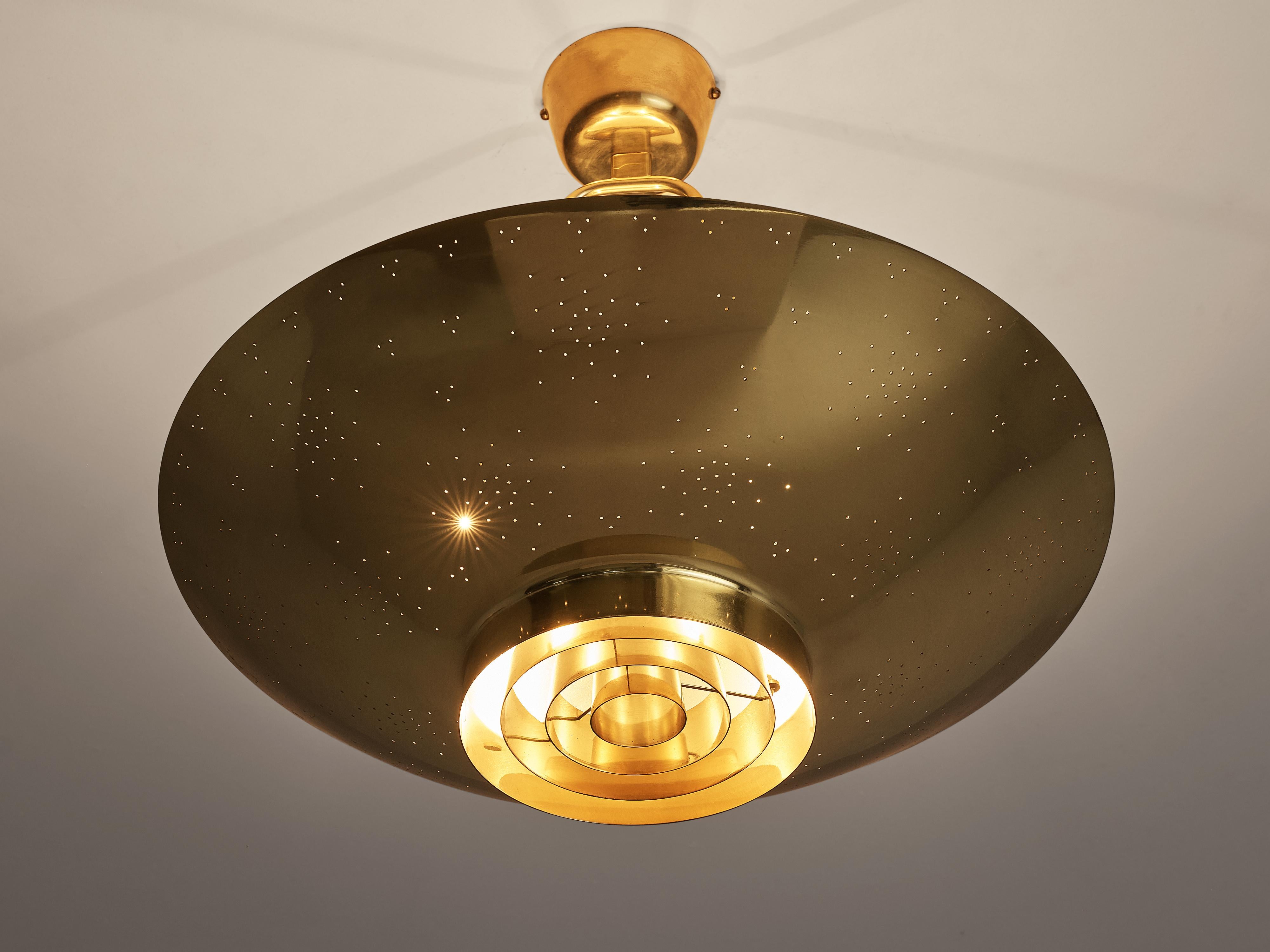 Paavo Tynell for Taito Pendant Lamp Model ‘9060’ in Brass In Good Condition In Waalwijk, NL