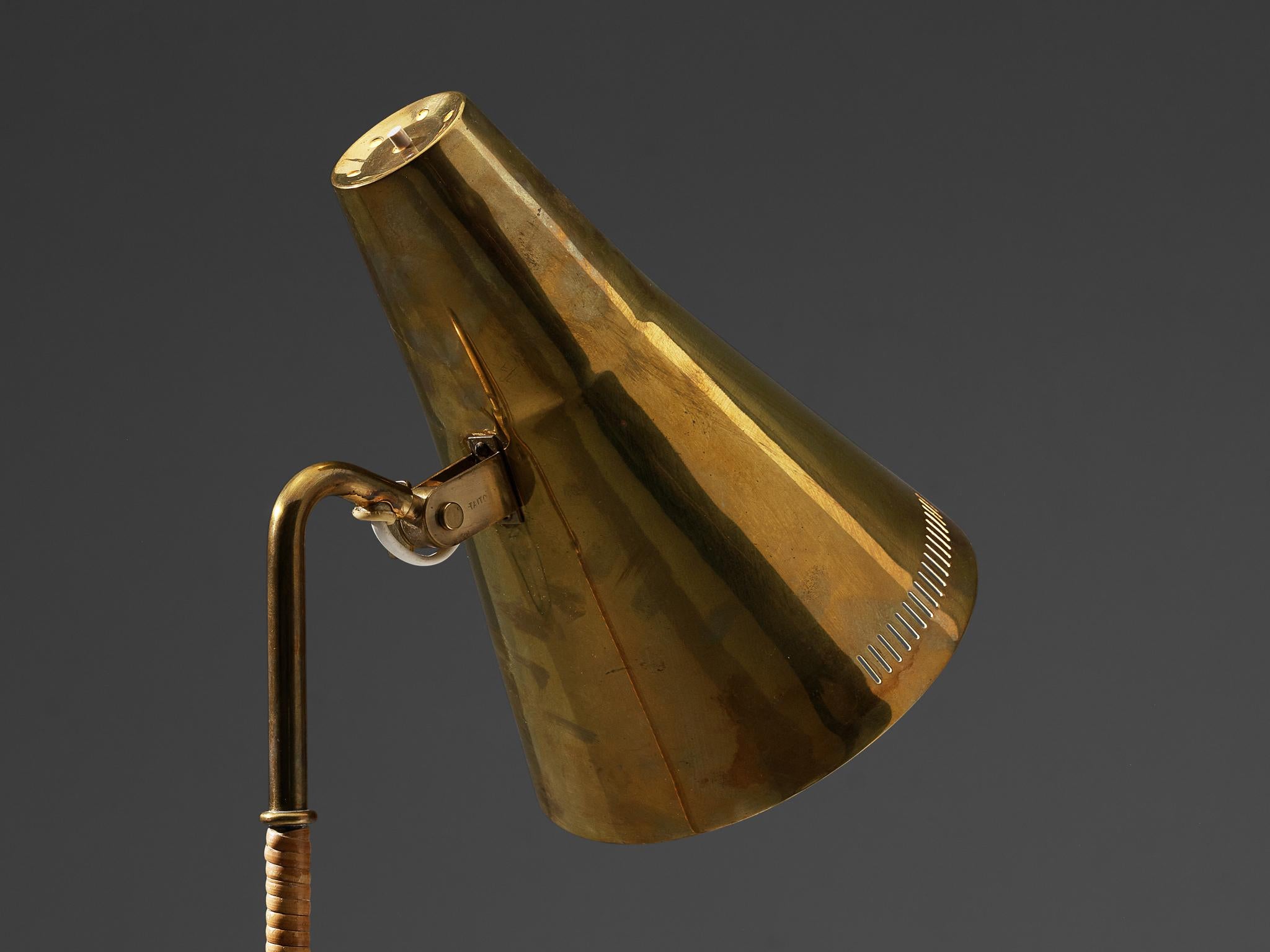 Mid-20th Century Paavo Tynell for Taito Rare Floor Lamp in Brass