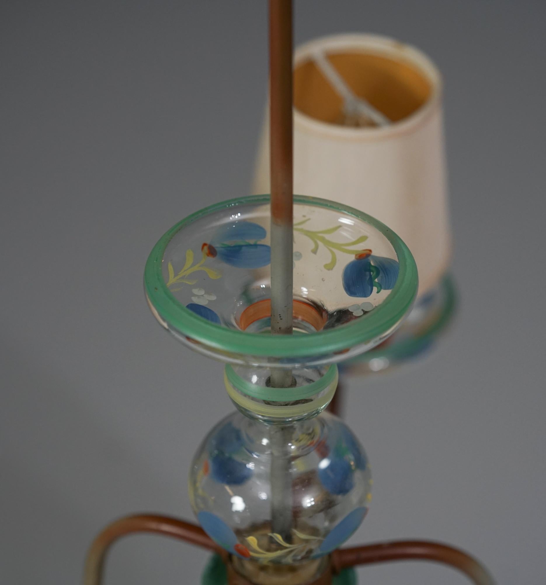 Finnish Paavo Tynell Glass Chandelier, Taito Oy, 1930/1940s For Sale