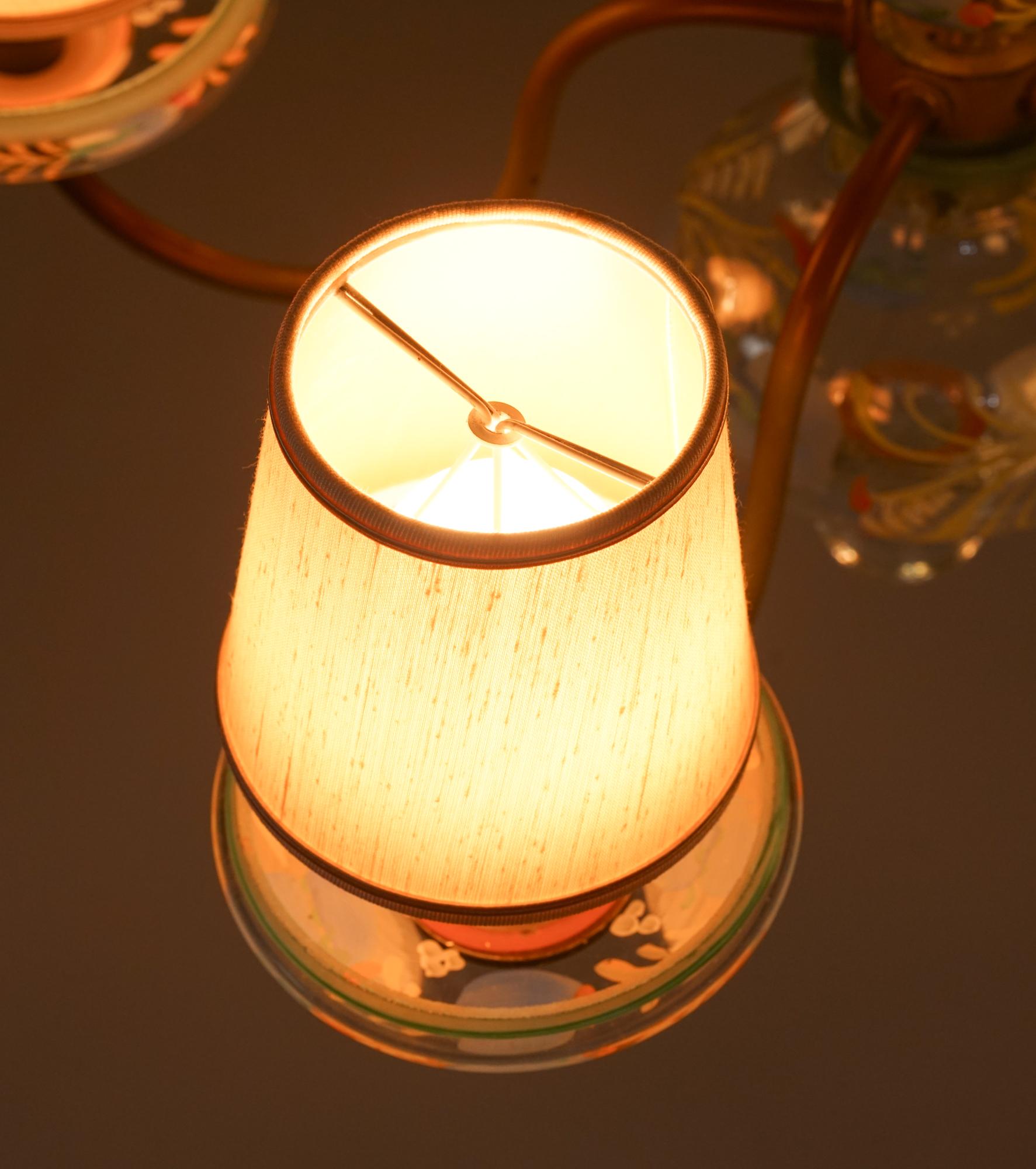 Paavo Tynell Glass Chandelier, Taito Oy, 1930/1940s For Sale 1