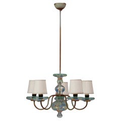 Paavo Tynell Glass Chandelier, Taito Oy, 1930/1940s