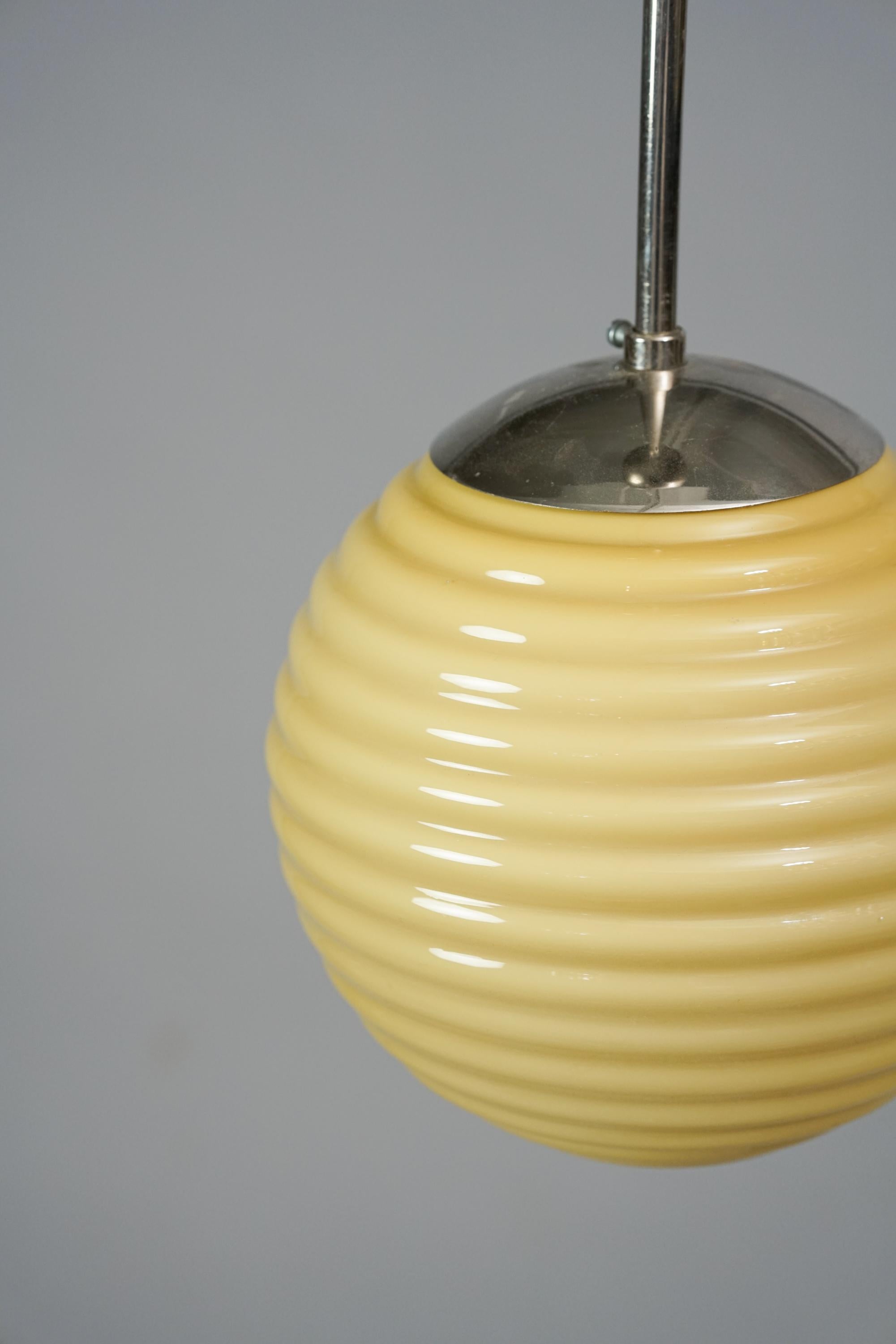 Finnish Paavo Tynell Glass Pendant Manufactured by Taito Oy, 1930s For Sale