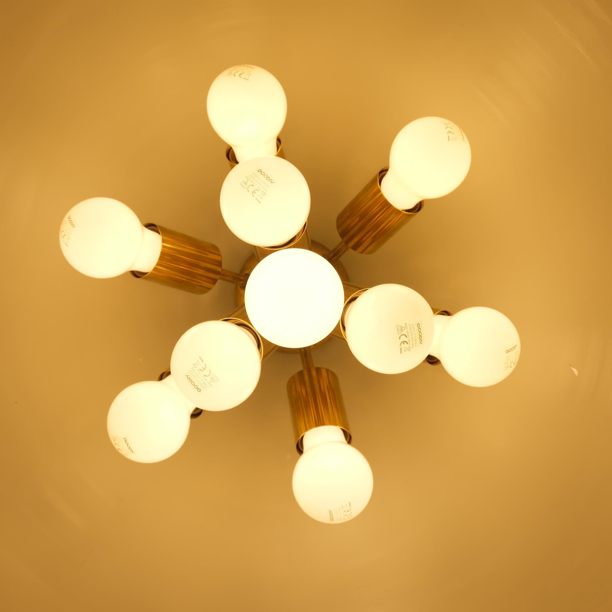 Metal Paavo Tynell Large Ceiling Lamp from the Iconic Aulanko Hotel, Taito 1938 For Sale