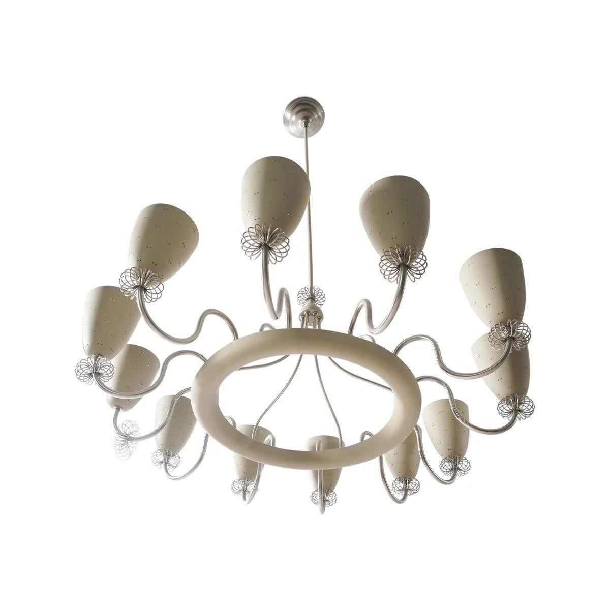 Paavo Tynell Lightolier 10-Arm-Kronleuchter (Mitte des 20. Jahrhunderts) im Angebot